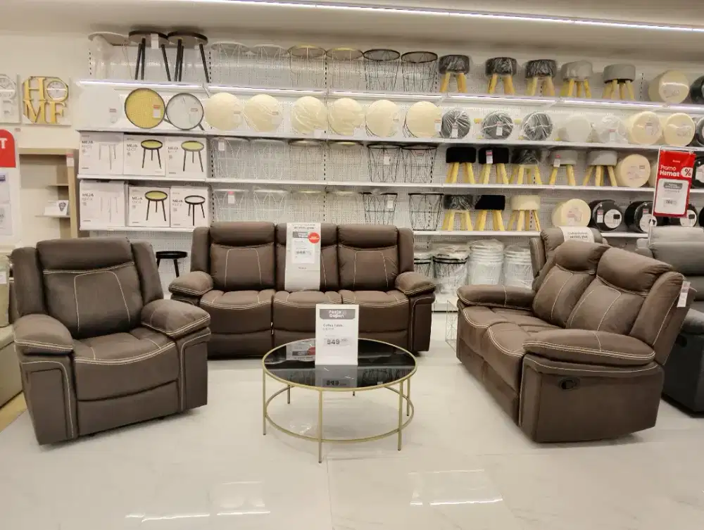 Winchester Set Sofa Recliner Fabric - Coklat