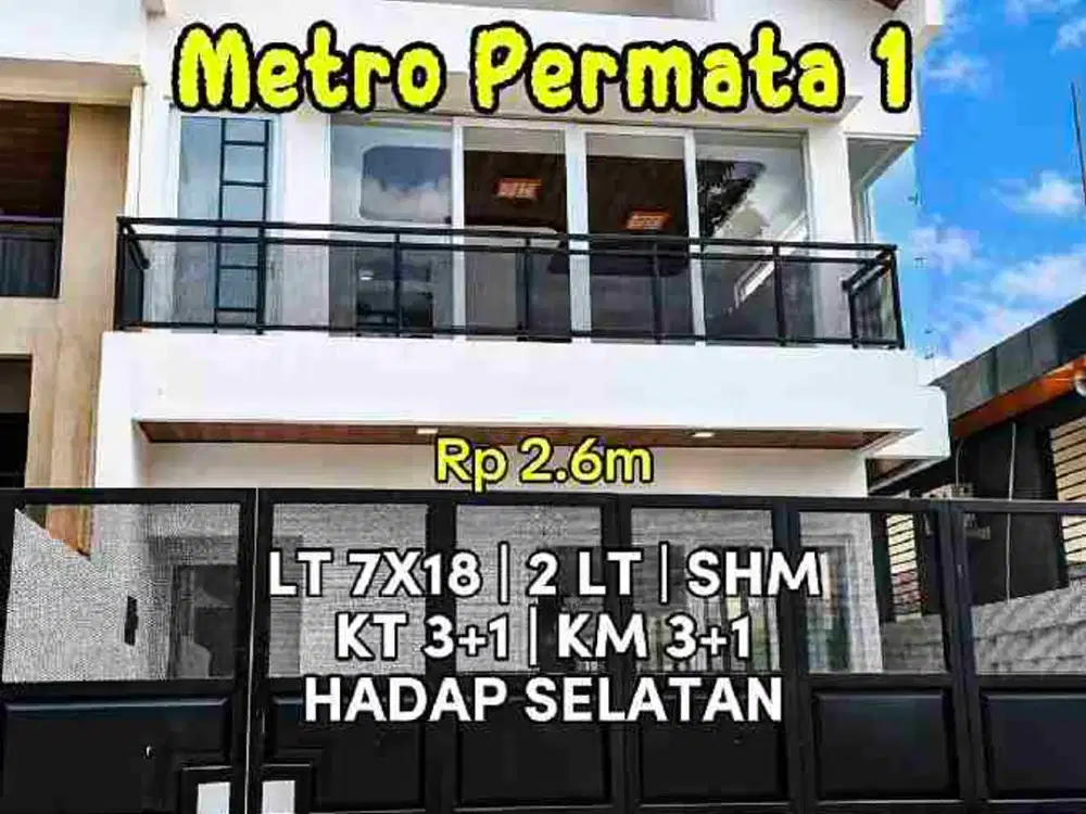 Wilson Rumah baru semi furnish uk 7x18 di metro permata 1