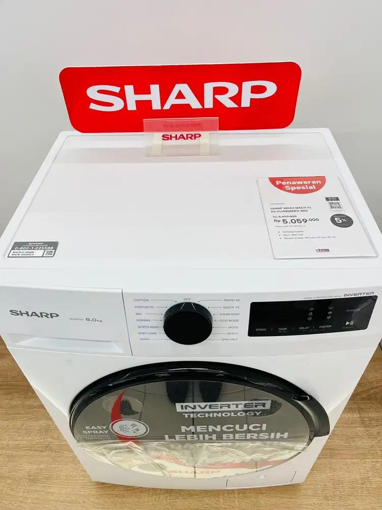 Mesin Cuci Sharp Tabung Depan 8kg