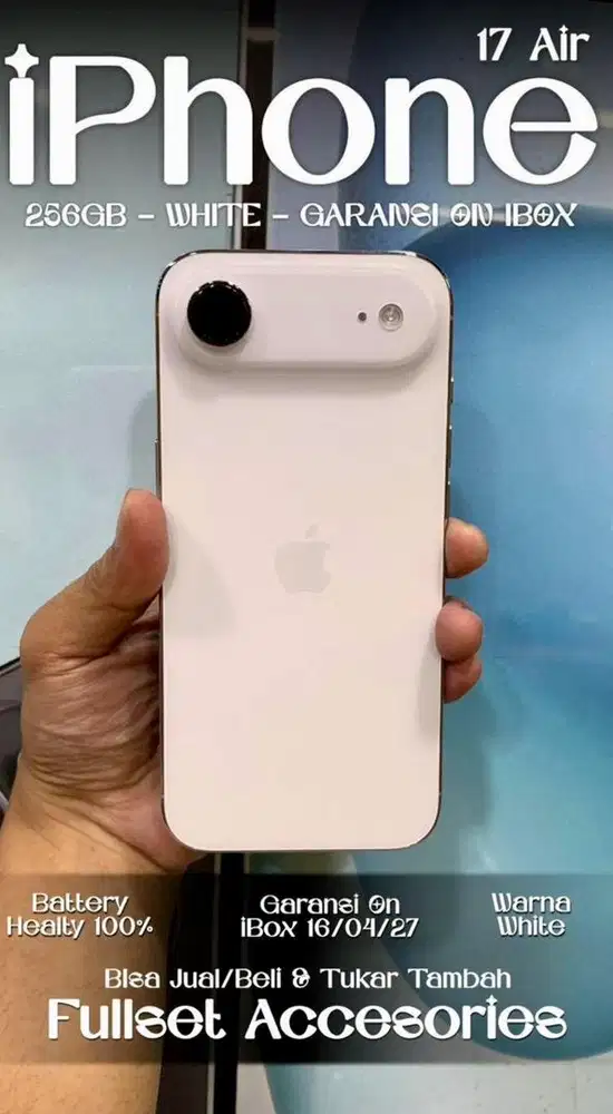 iPhone 17 Air 256GB Garansi Resmi Digimap 16 April 2027 BH 100%