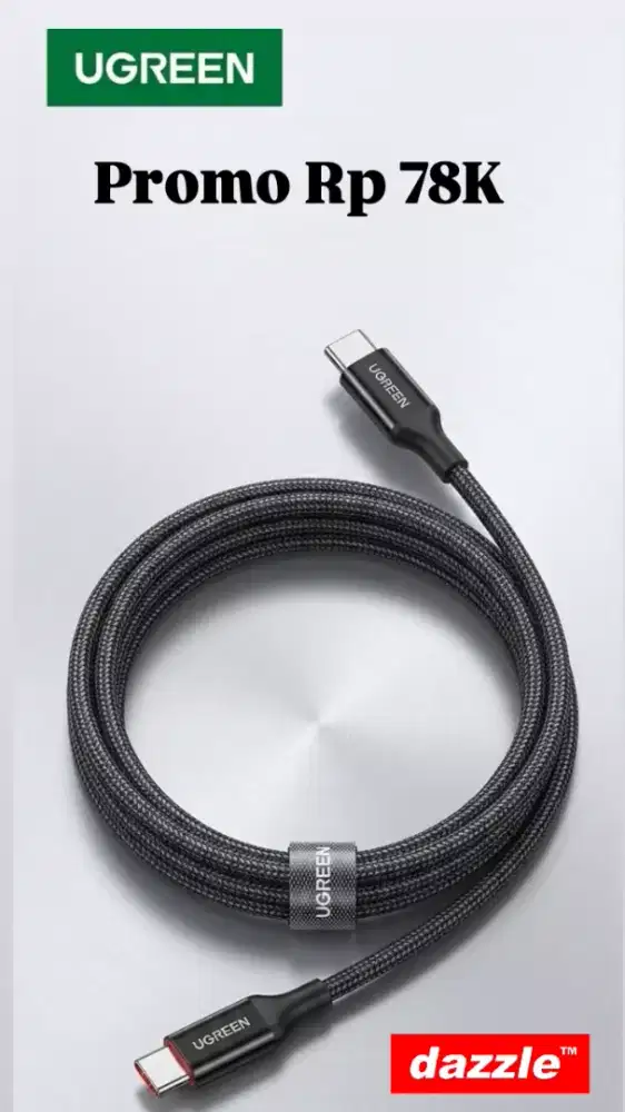 Kd ugreen c to c 100 Watt weaven 1m black