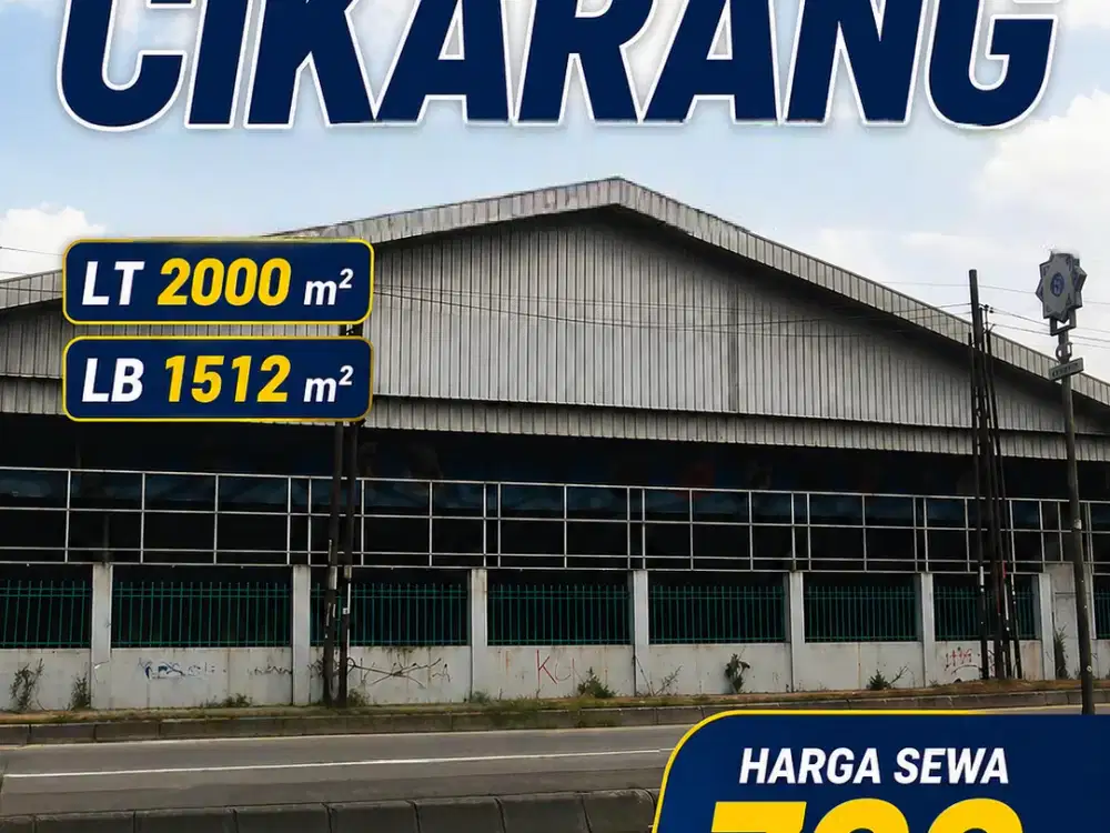 Sewa Gudang Cikarang Pinggir Jalan Raya – 2000 m² Akses Truk Besar