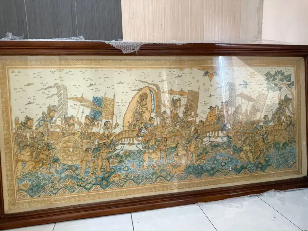 Lukisan wayang kayu jati