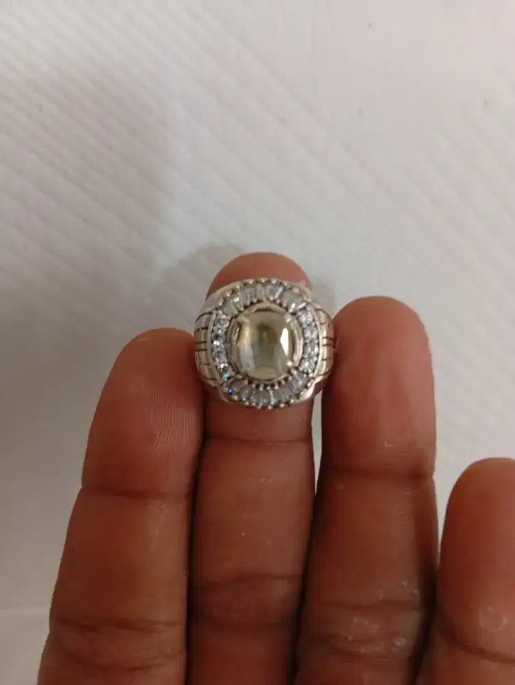 Cincin batu sapphire ring perak 925