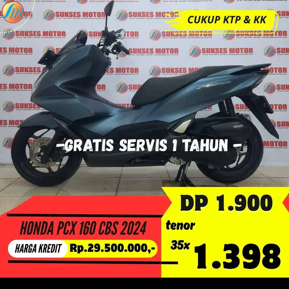 JUAL CASH KREDIT HONDA PCX 160 CBS 2024 SEKEN BERGARANSI PAJAK PANJANG