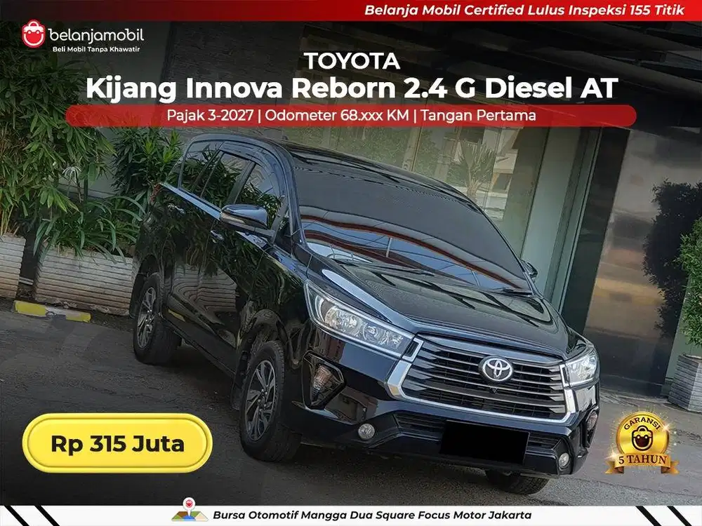 [ GARANSI 5TH ] Toyota Kijang Innova Reborn 2.4 G Diesel AT 2022/2023