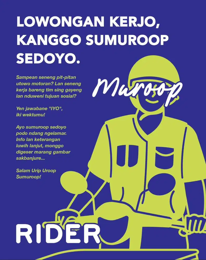 DIBUTUHKAN SEGERA! RIDER GEROBAK KOPI!