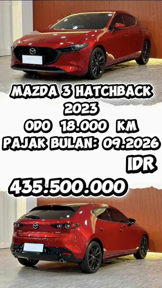[ ODO 18.000 KM ] MAZDA 3 HATCHBACK 2.0 2023 AT BERGARANSI