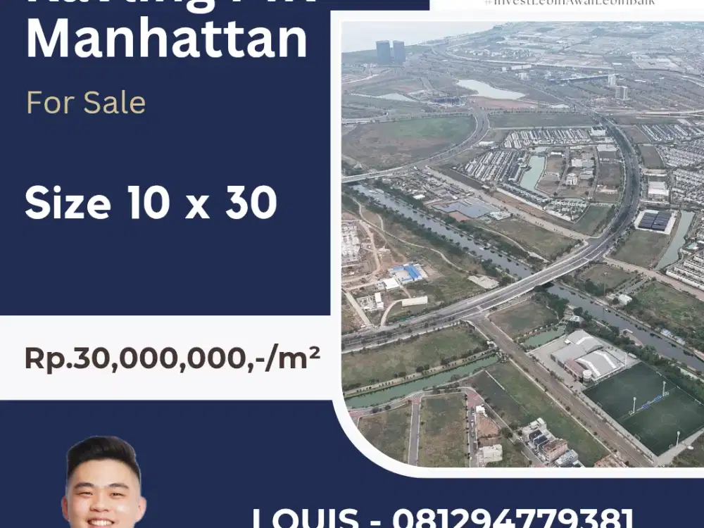 KAVLING RUMAH PIK2 CLUSTER MANHATTAN 10 X 30