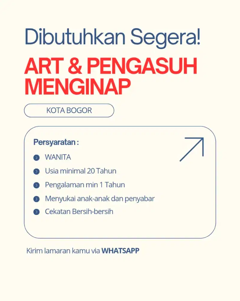 ART & Pengasuh Menginap Kota Bogor