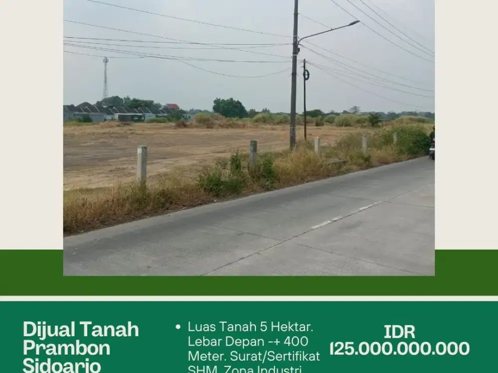 DIJUAL TANAH PRAMBON SIDOARJO JAWA TIMUR