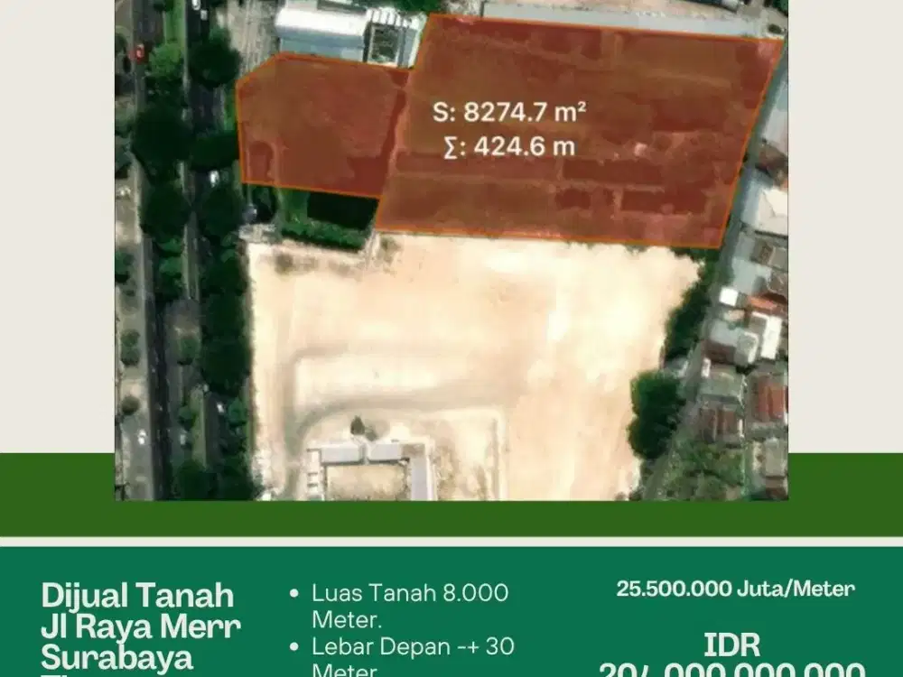 DIJUAL TANAH KOMERSIL RAYA MERR SURABAYA TIMUR