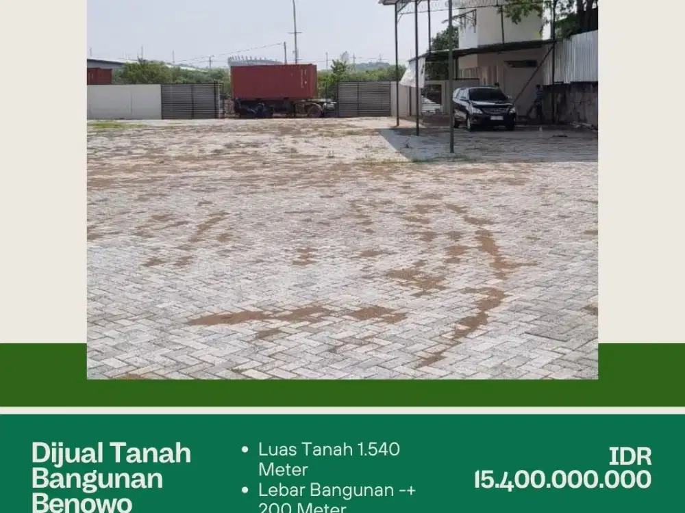 DIJUAL GUDANG/ TEMPAT PARKIR AREA PERGUDANGAN BENOWO