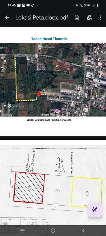 Dijual Tanah Strategis di kelilingi Cluster