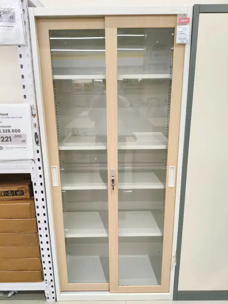 Selma Lemari Arsip Metal Pintu Kaca Geser – Kokoh & Rapi untuk Kantor!
