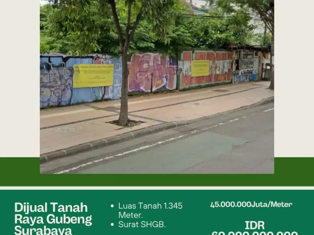 DIJUAL TANAH RAYA GUBENG SURABAYA