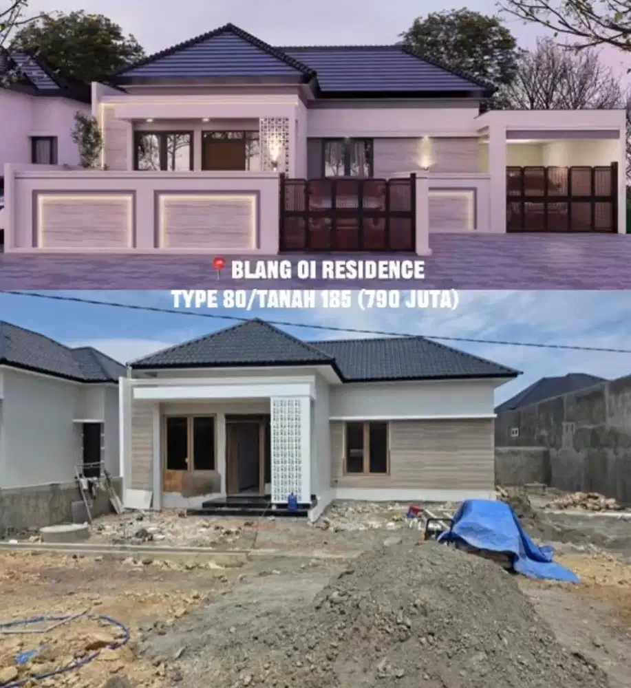 Rmh minimalis siap huni type 80/185.M.lengkap pagar gp blang oi meraxa