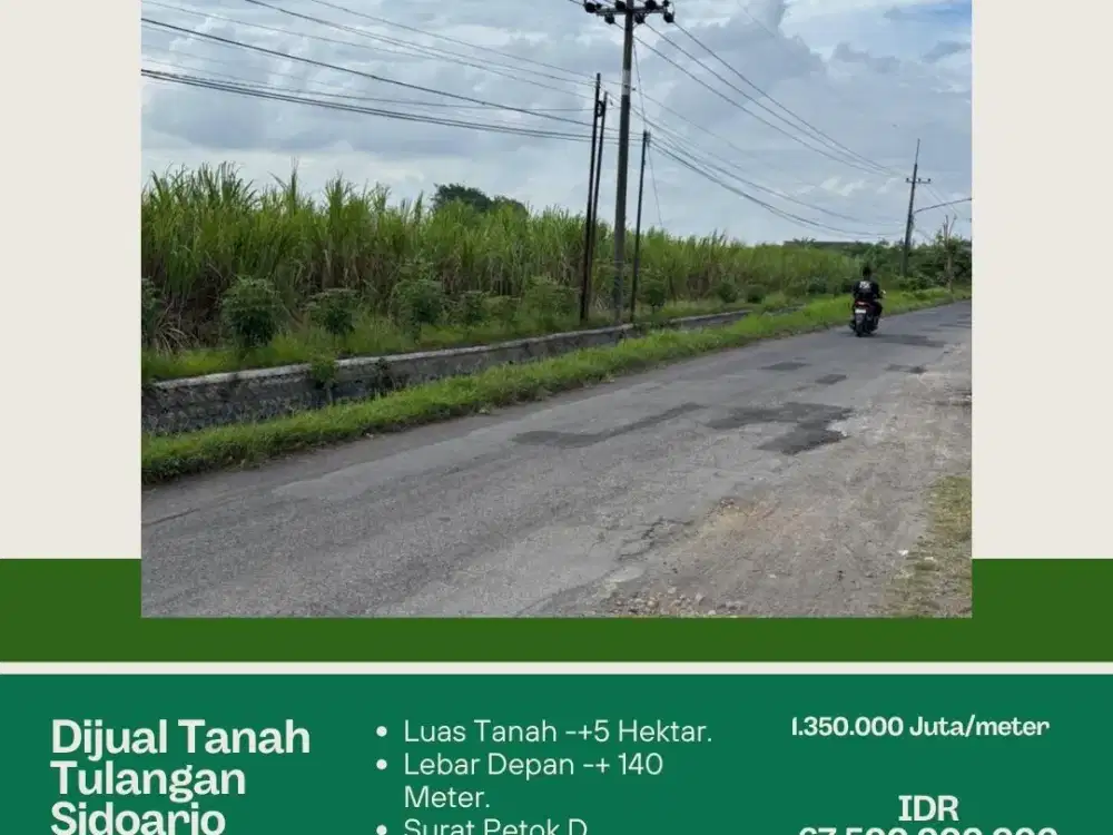 DIJUAL TANAH TULANGAN SIDOARJO