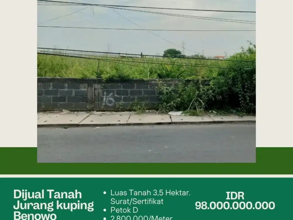 DIJUAL TANAH JURANG KUPING BENOWO