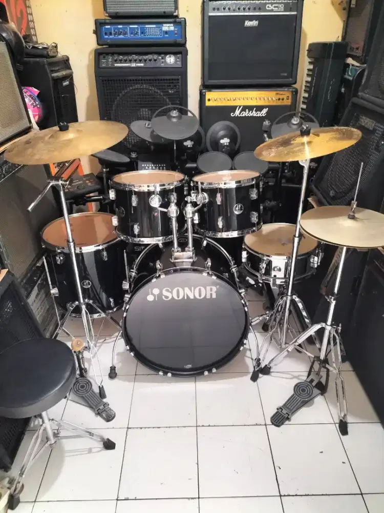 Drum SONOR force 507 fullset Cymbal kursi