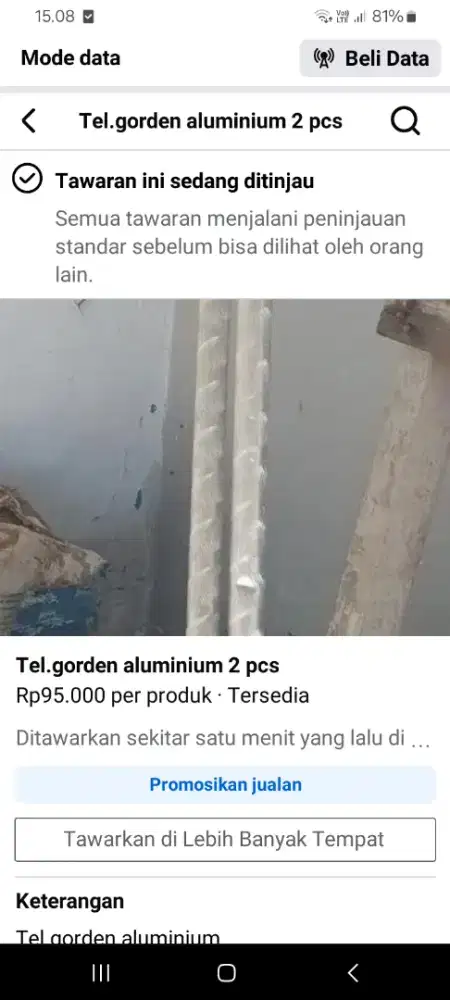 Tel gorden aluminum 2 pcs @4m