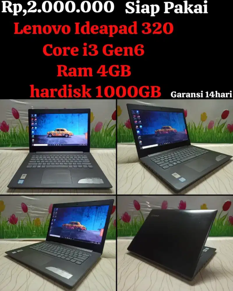 Lenovo Ideapad 320 Core i3 Gen6 Ram 4GB Hardisk 1000GB