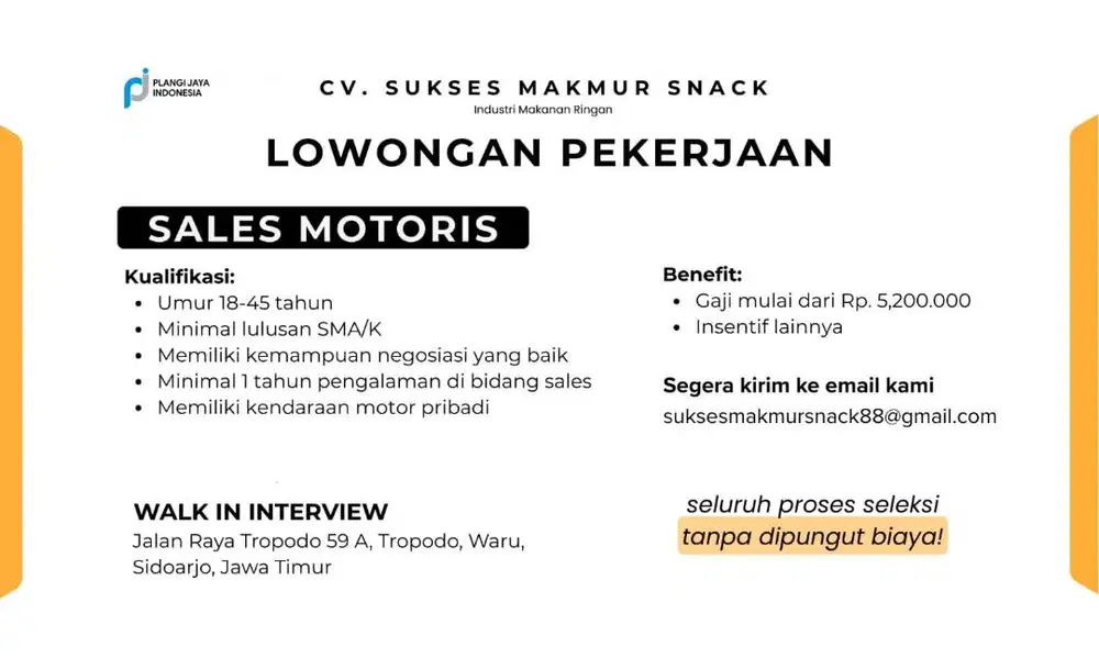 LOWONGAN KERJA SALES MOTORIS