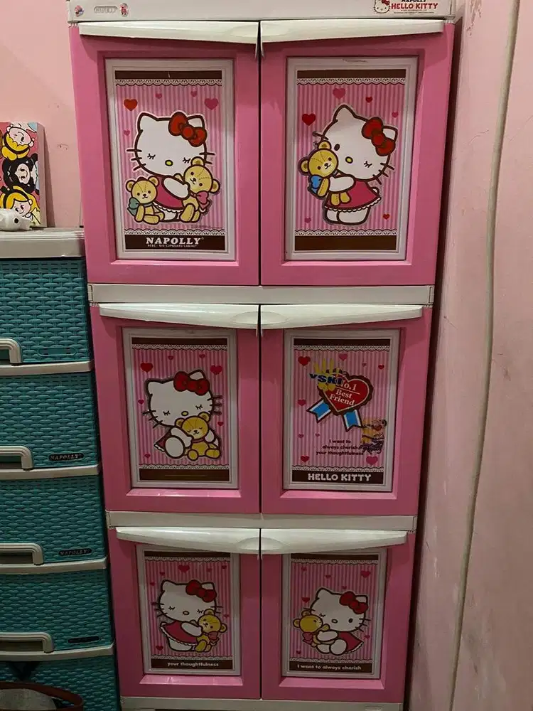 jual lemari baju anak napolly hello kitty