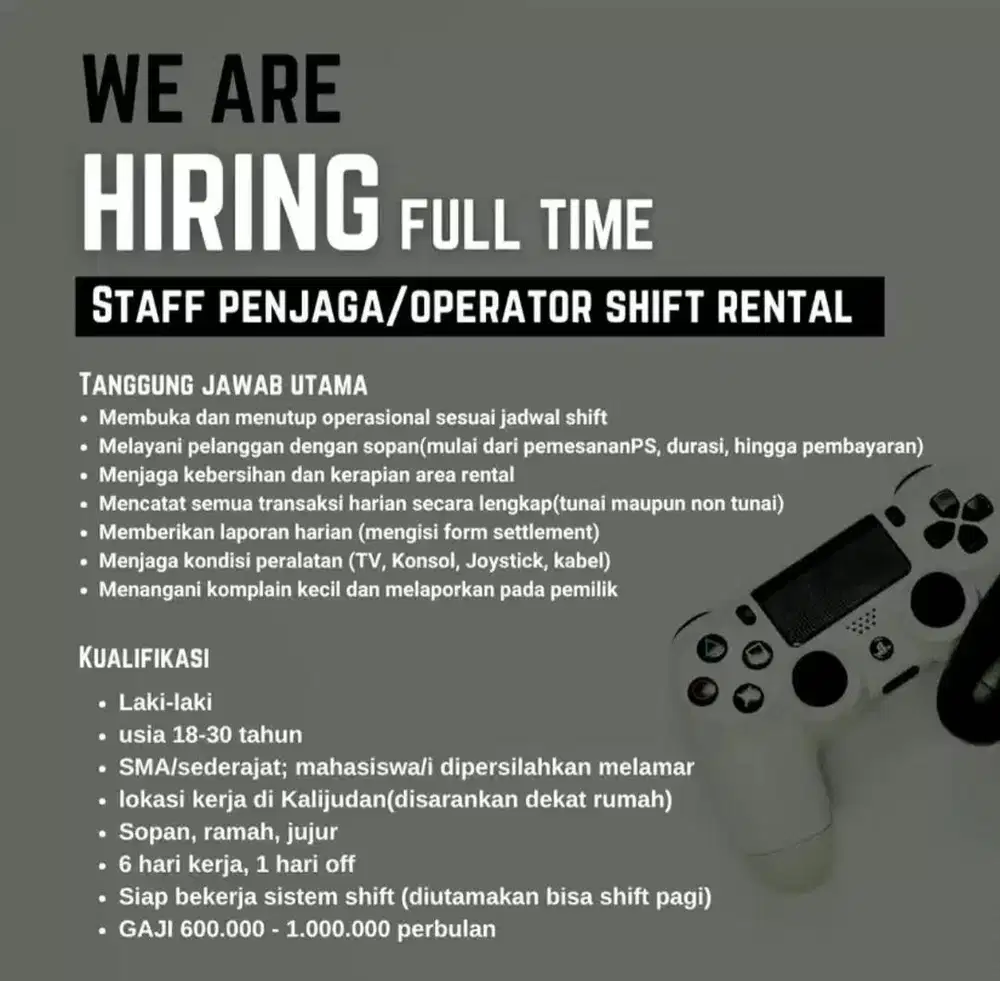 Penjaga Rental PS