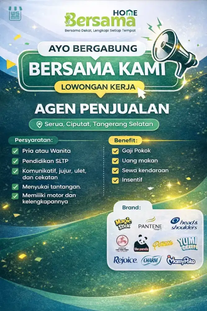 Dibutuhkan SALES MOTORIS (Home to Home)