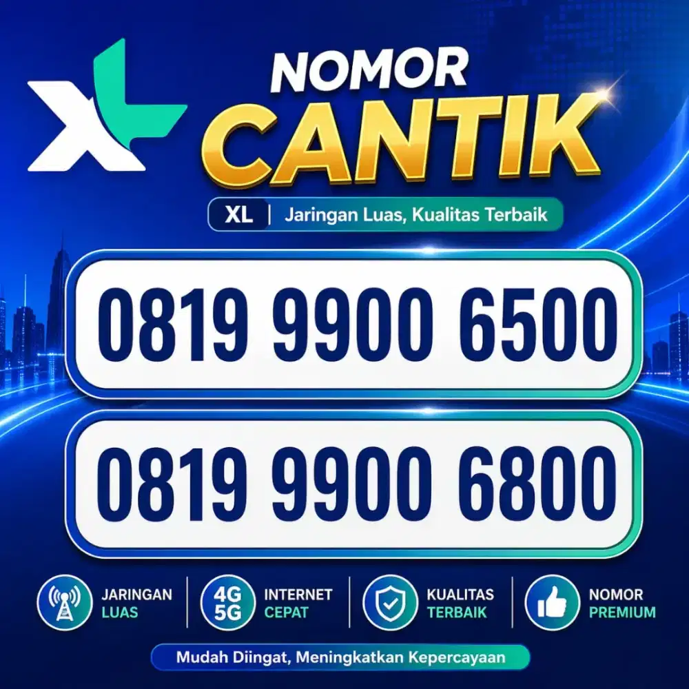 NOMOR CANTIK XL RATUSAN 9900 6800