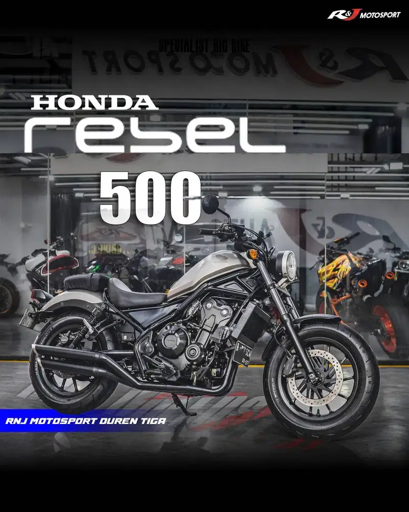 Honda Rebel 500cc Km 21.000an warna Silver