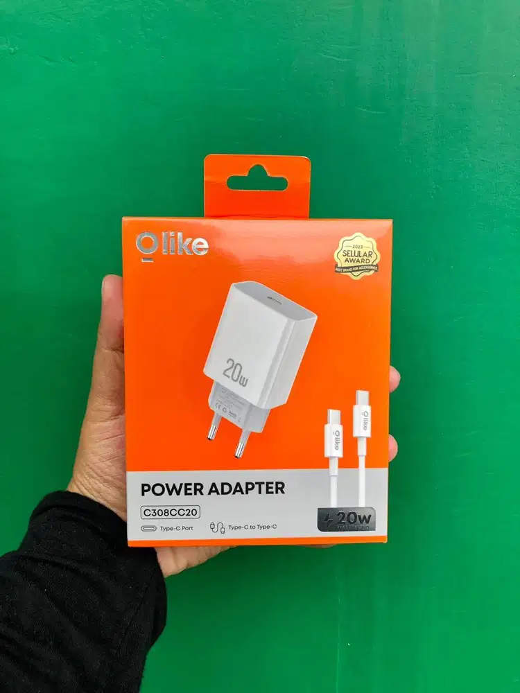 Olike C308CC20 Power Adapter PD 20W with Type-C to Type-C Cable 1m