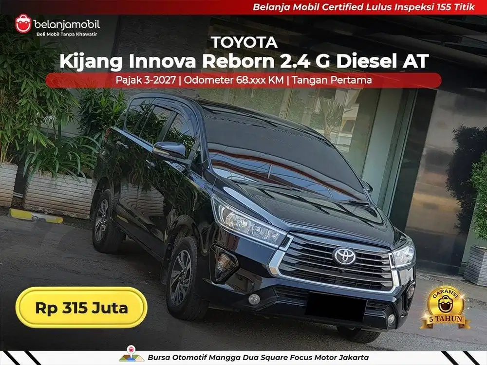 [ GARANSI 5TH ] Toyota Kijang Innova Reborn 2.4 G Diesel AT 2022/2023