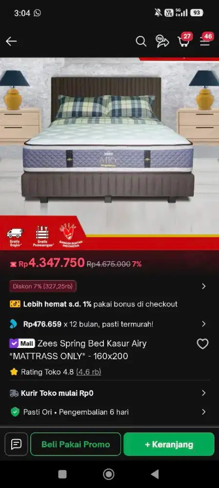 OBRAL kasur Zees 160 x 200