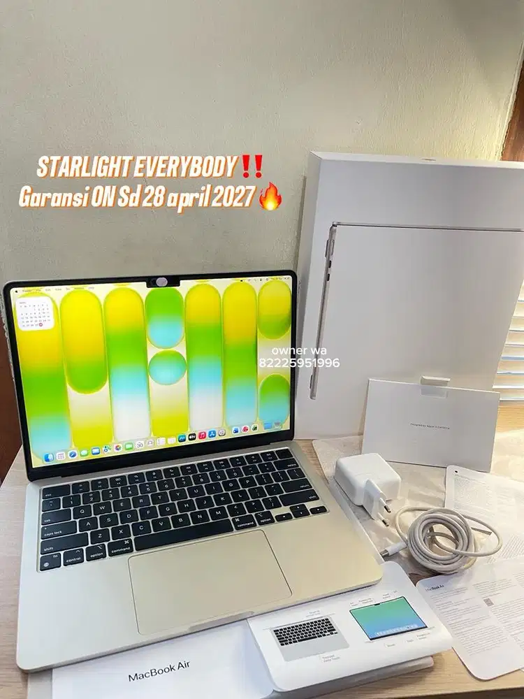 Macbook Air M2 ram16gb/256gb Garansi ON 1 Tahun Like New