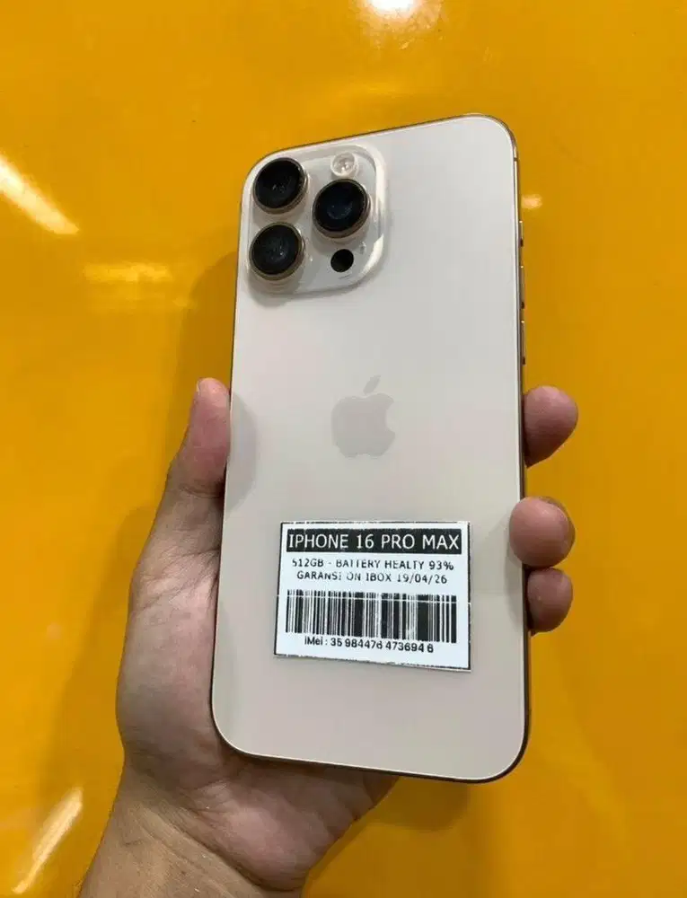 iPhone 16 Pro Max 512GB Garansi ON iBox 19 April 2026 BH 93%