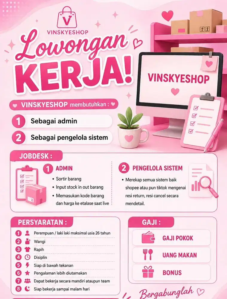 LOWONGAN KERJA ADMIN