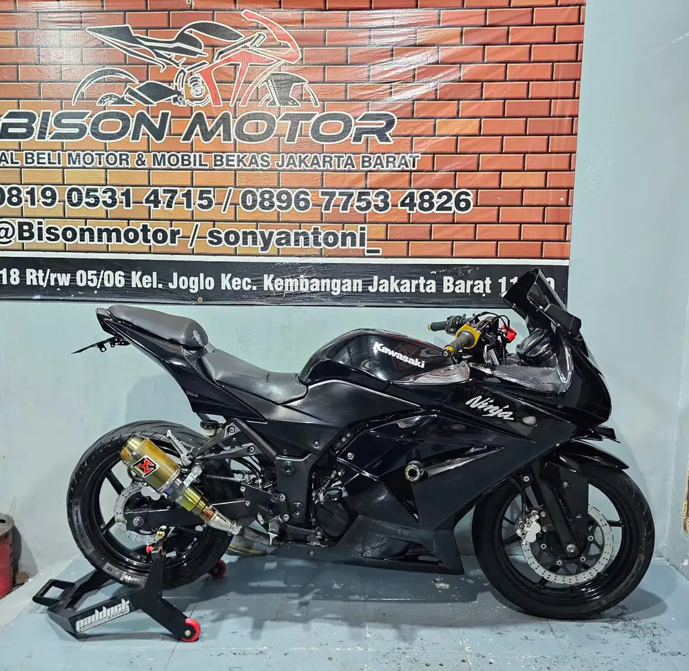 MEWAH ! KAWASAKI NINJA 250 OLD KARBU 2 SYLINDER TAHUN 2008 HITAM