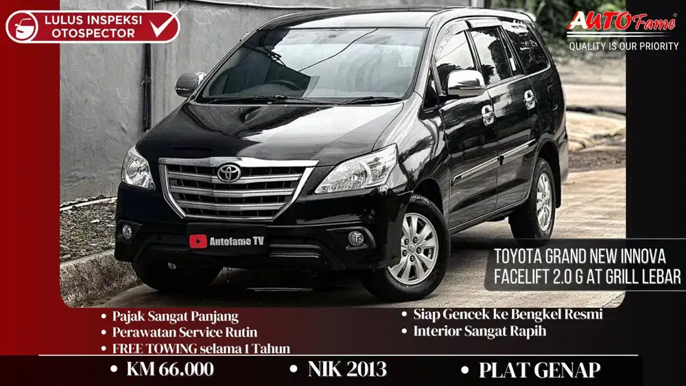Toyota Grand New Innova Facelift 2.0 G AT Grill Lebar NIK 2013
