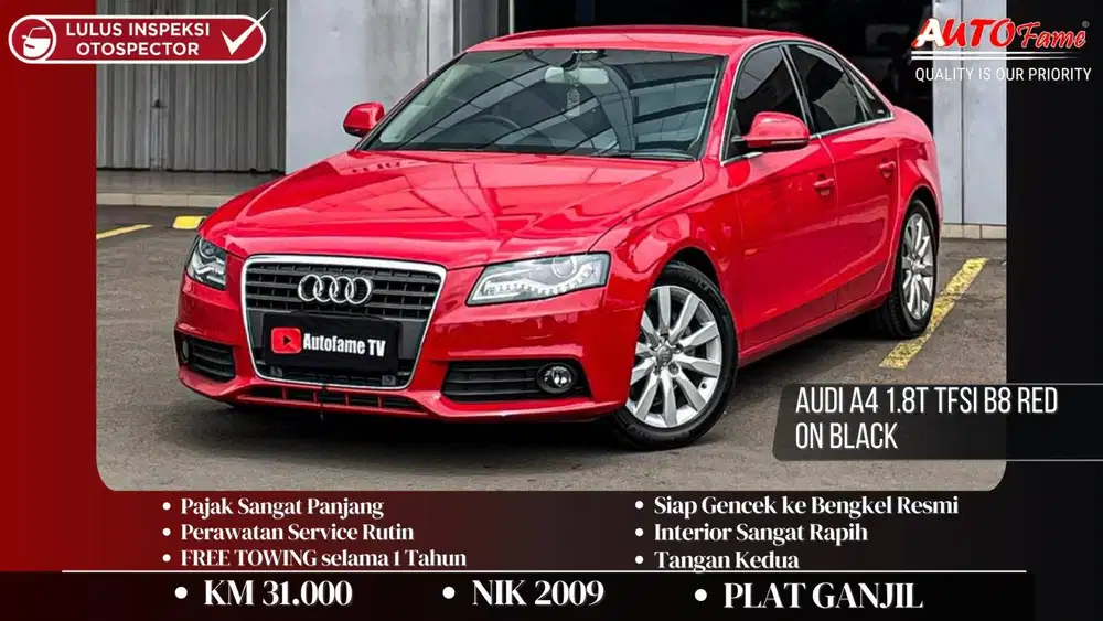 Audi A4 1.8T TFSI B8 Red On Black NIK 2009