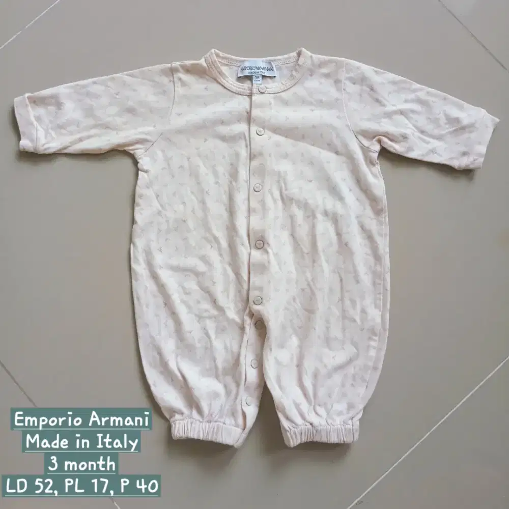 Baju bayi romper bayi Emporio Armani 3 month, preloved