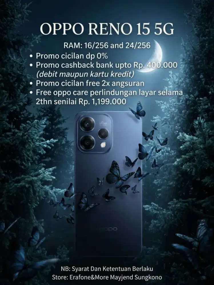 OPPO RENO 15 5g, PROMO CASHBACK