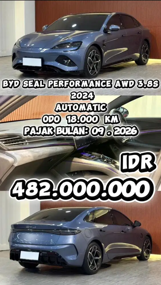 [ ODO 18.000 KM ] BYD SEAL PERFORMANCE 2024 AT ATLANTIS SIAP PAKAI