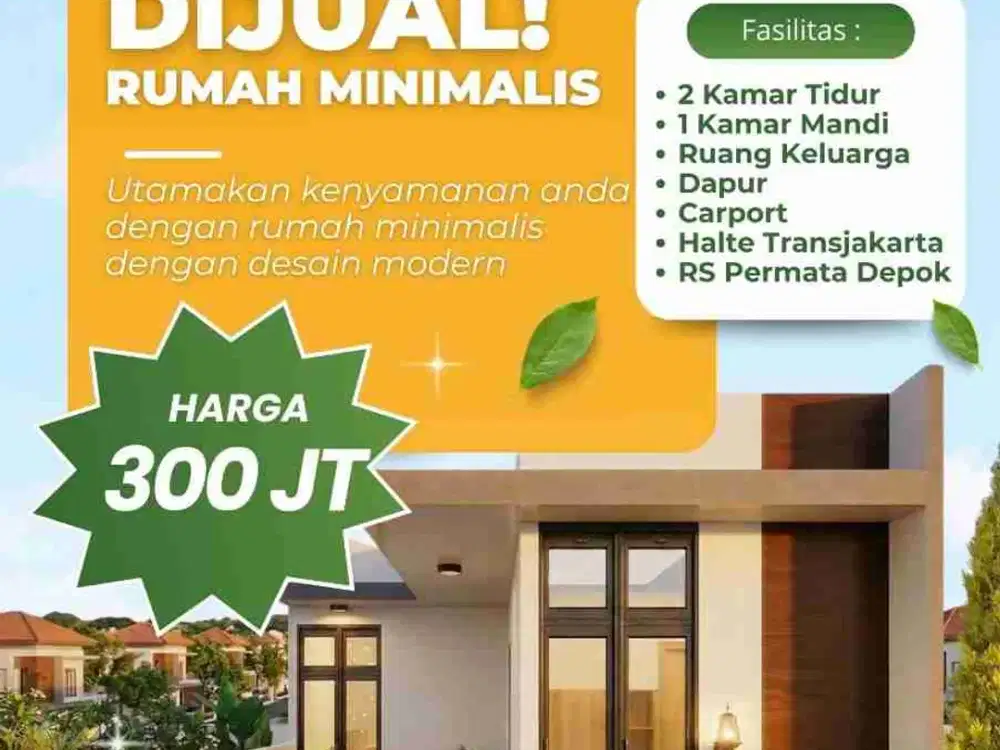 Rumah redy bisa KPR dekat RS permata sawangan dan transmart Lebak bulus
