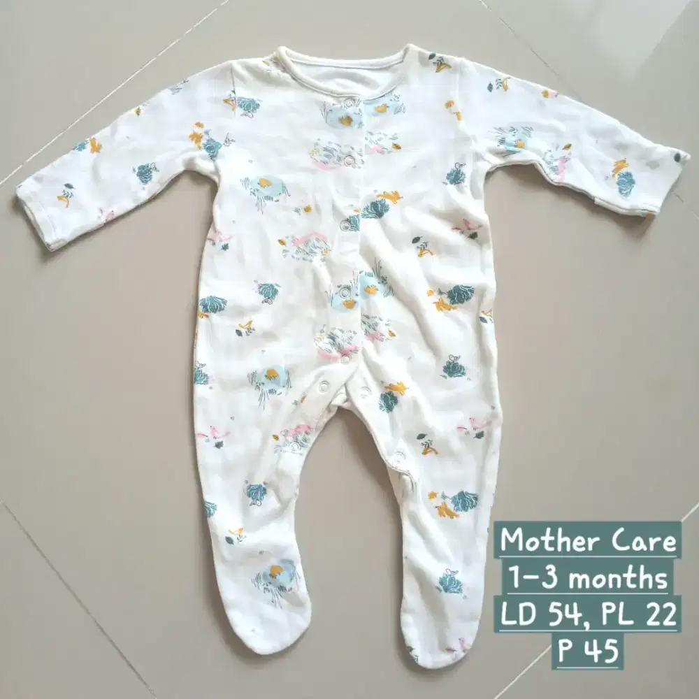 Baju bayi Sleepsuit Mother Care 1-3 months, preloved