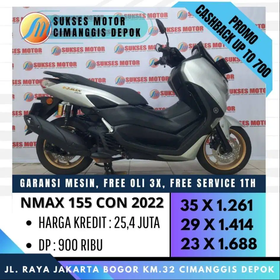 NEW NMAX 155 CON 2022 SILVER MULUS UNIT BERGARANSI [SUKSES MOTOR]