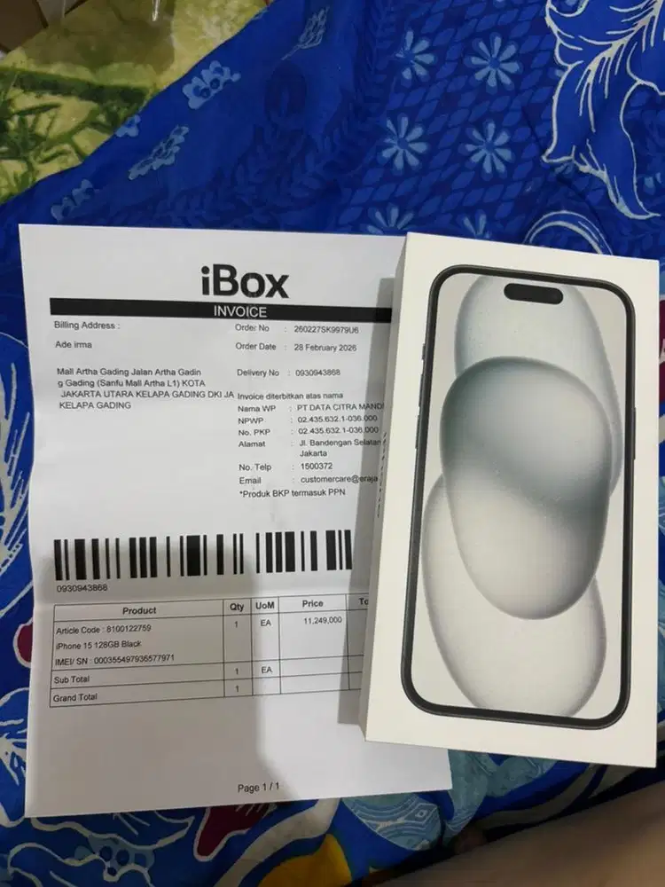 Iphone 15 128gb ibox