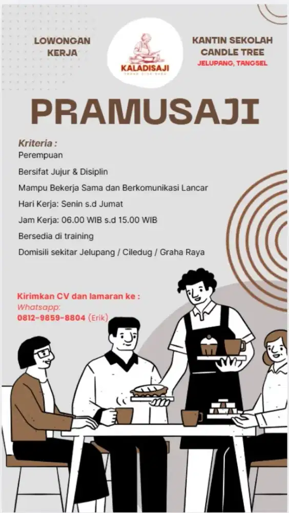 Lowongan Kerja Pramusaji Kantin
