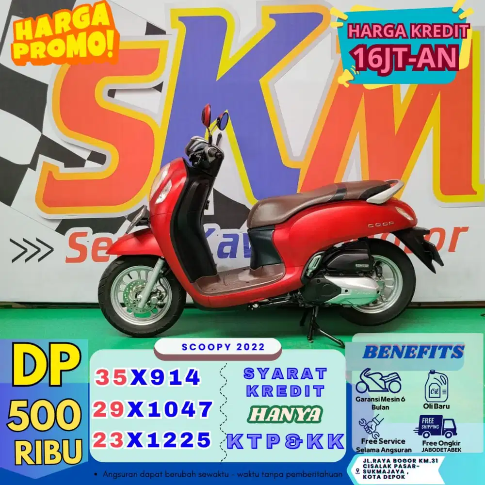Kredit dp 500rb bawa pulang scoopy 2022